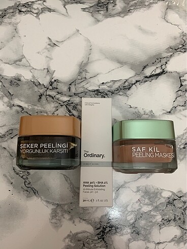 The Ordinary Aha + Bha serum & Şeker Peeling & Kil Maskesi