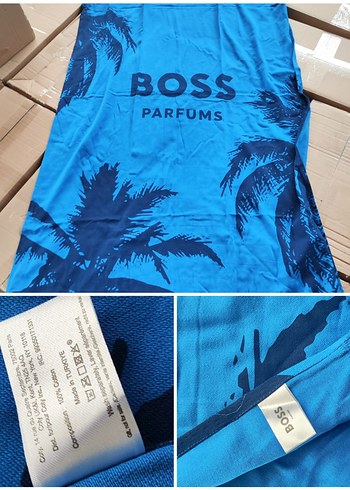100x150 Hugo Boss Mavi Baskılı bay bayan Plaj peştamal