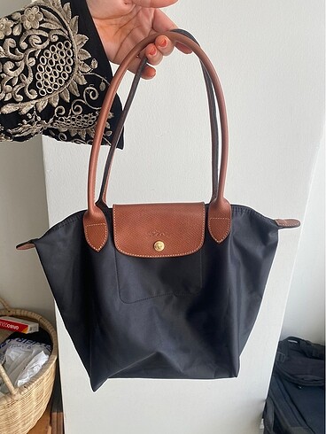 Beden siyah Renk Longchamp le pliage siyah Tote çanta