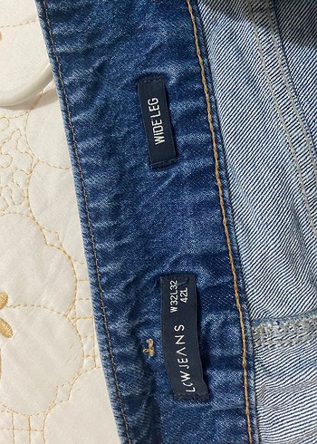 Büyük Beden Uzun Boy Düğmeli Mavi Kadın Denim Pantolon - Görsel 5