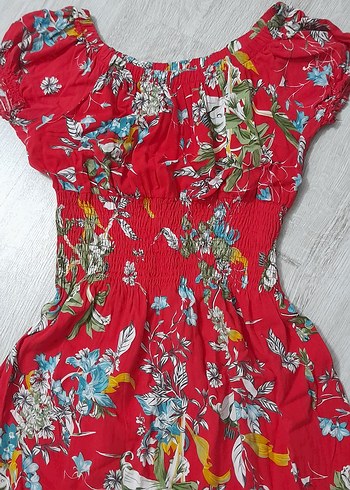 Çiçek Desenli Uzun Bohem Elbise - Görsel 2