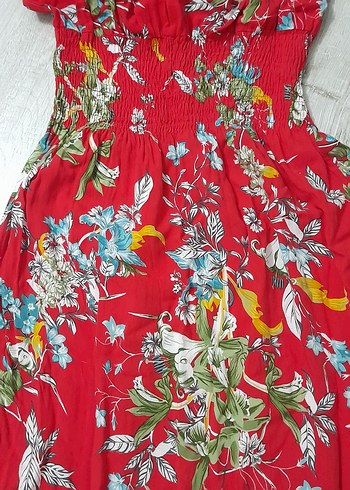 Çiçek Desenli Uzun Bohem Elbise - Görsel 3