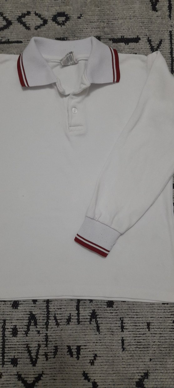 Uzun Kollu Beyaz Erkek Çocuk Polo Tişört - Görsel 5