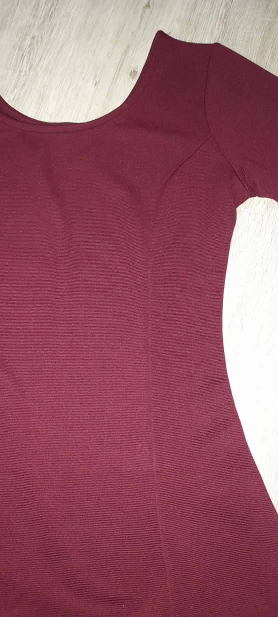 Bordo Uzun Kollu kadın Elbise - Görsel 2