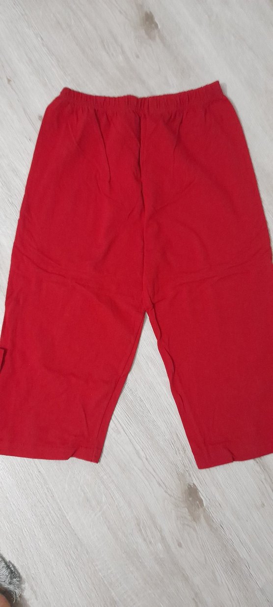 Kısa Kollu Kırmızı Baskılı Kadın Pijama Takımı - Görsel 3