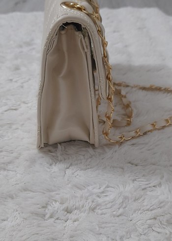 ekru Deri Kadın Çanta - Modern Klasik - Görsel 3