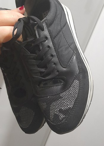 Siyah Rock Punk Tarzı Kadın Spor Ayakkabı - Görsel 5