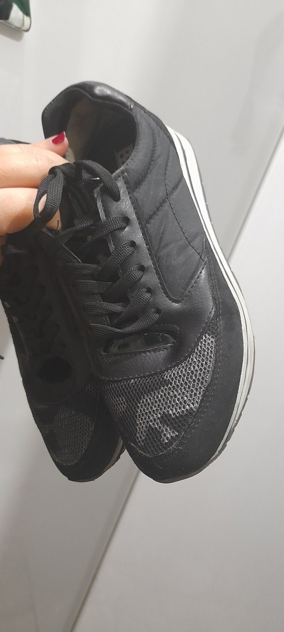 Siyah Rock Punk Tarzı Kadın Spor Ayakkabı - Görsel 5