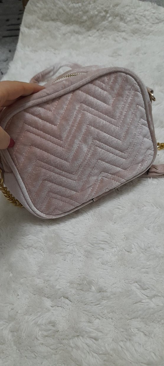 Pembe Kadın kadife Çanta - Görsel 3