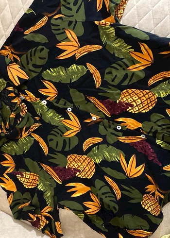 Bohem Renkli Mini Şort ve üstü  Ananas Desenli - Görsel 8