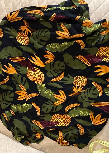 Bohem Renkli Mini Şort ve üstü  Ananas Desenli - Görsel 14