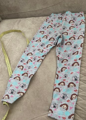 Kız Çocuk Gri Baskılı Tayt - Görsel 6