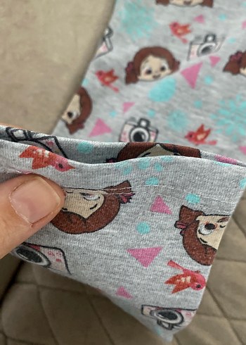 Kız Çocuk Gri Baskılı Tayt - Görsel 7