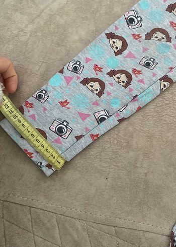 Kız Çocuk Gri Baskılı Tayt - Görsel 3