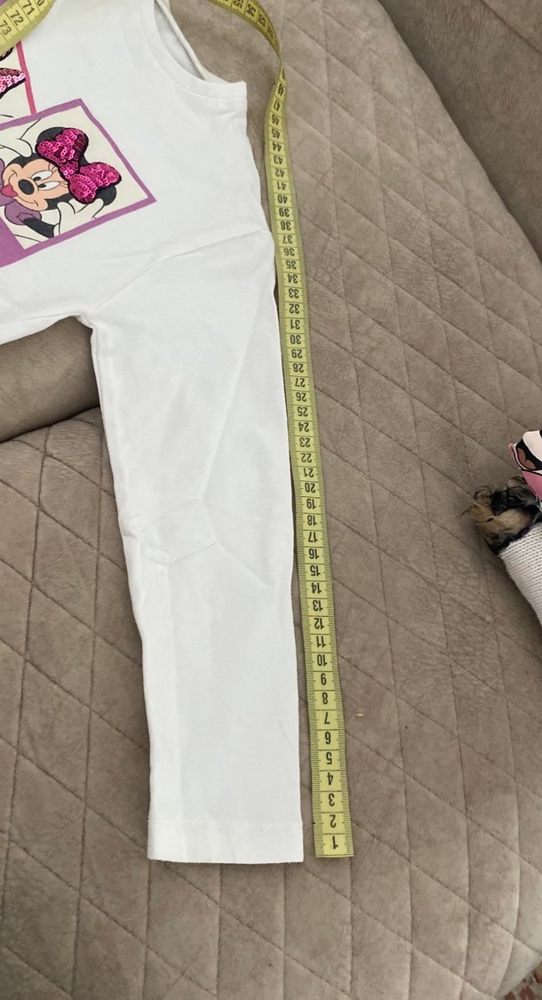 Beyaz Baskılı Kız Çocuk Tişörtü - Görsel 3