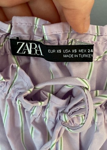 Zara Lila Poplin Üst - Görsel 5