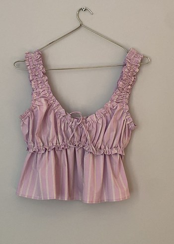 Zara Lila Poplin Üst - Görsel 7