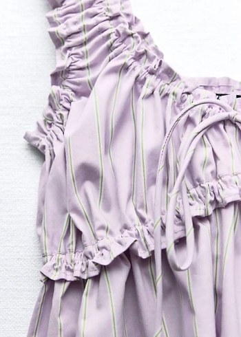 Zara Lila Poplin Üst - Görsel 3