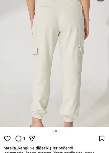 Bej Kemerli Rahat Kesim Kadın Pantolon - Görsel 2