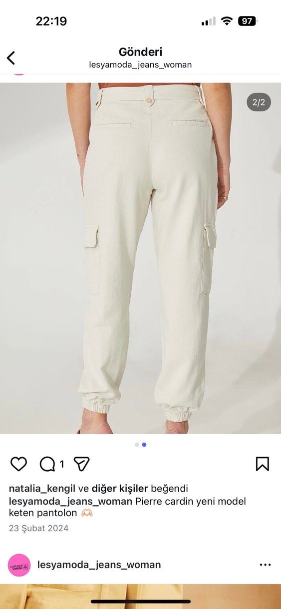 Bej Kemerli Rahat Kesim Kadın Pantolon - Görsel 2