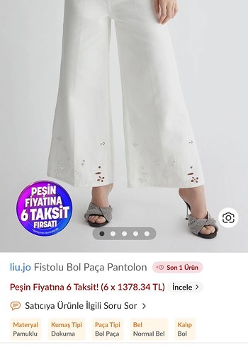 Nakış Detaylı Uzun Beyaz Kadın Kumaş Pantolon - Görsel 3