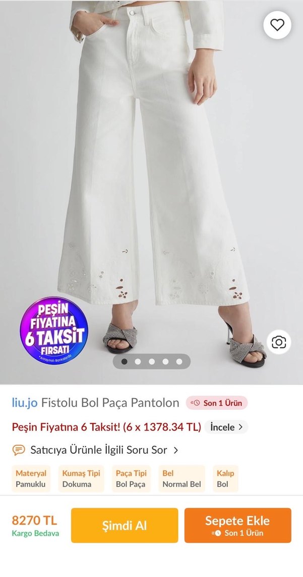 Nakış Detaylı Uzun Beyaz Kadın Kumaş Pantolon - Görsel 3