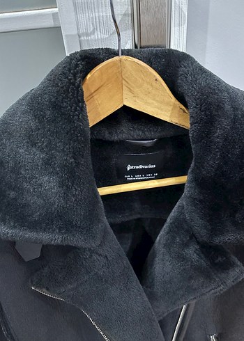 Siyah Süet Kürklü Midi Kadın Ceket - Görsel 3