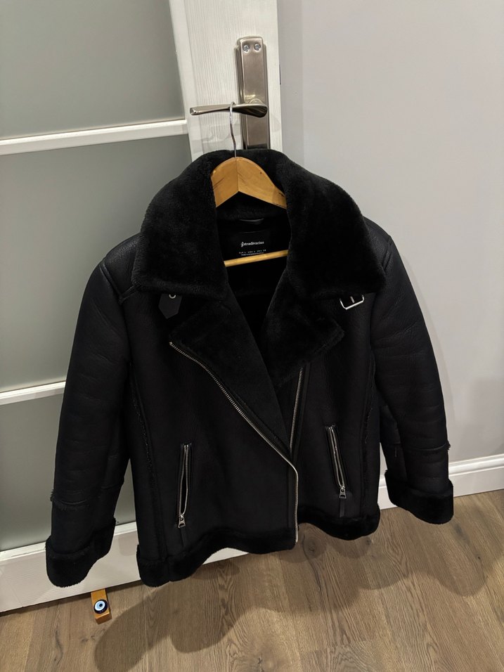 Siyah Süet Kürklü Midi Kadın Ceket - Görsel 2