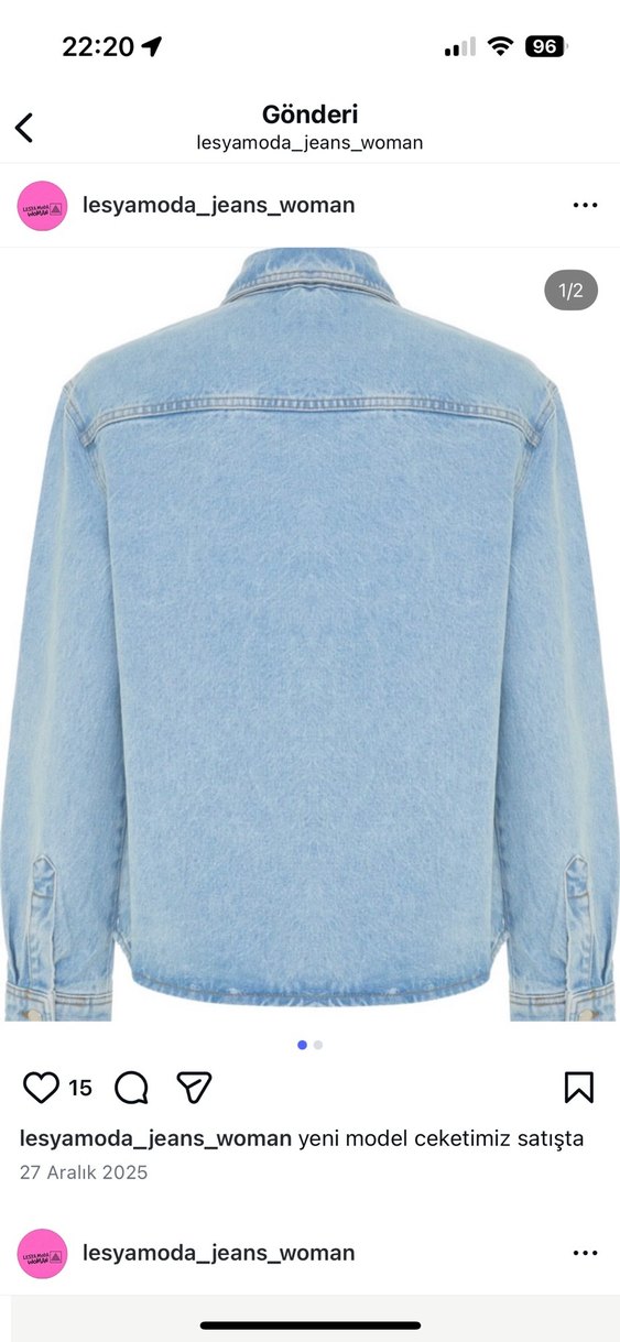 Nakışlı Bohem Çok Renkli Kot Ceket - Görsel 2