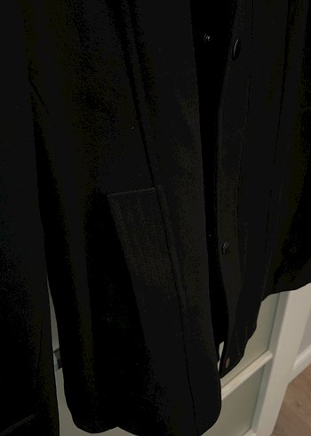 Düğmeli Siyah Midi Erkek Kaban - Görsel 4