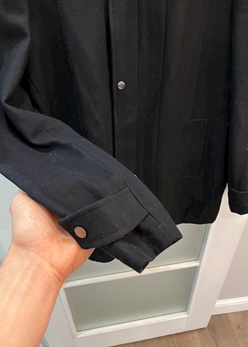 Düğmeli Siyah Midi Erkek Kaban - Görsel 2