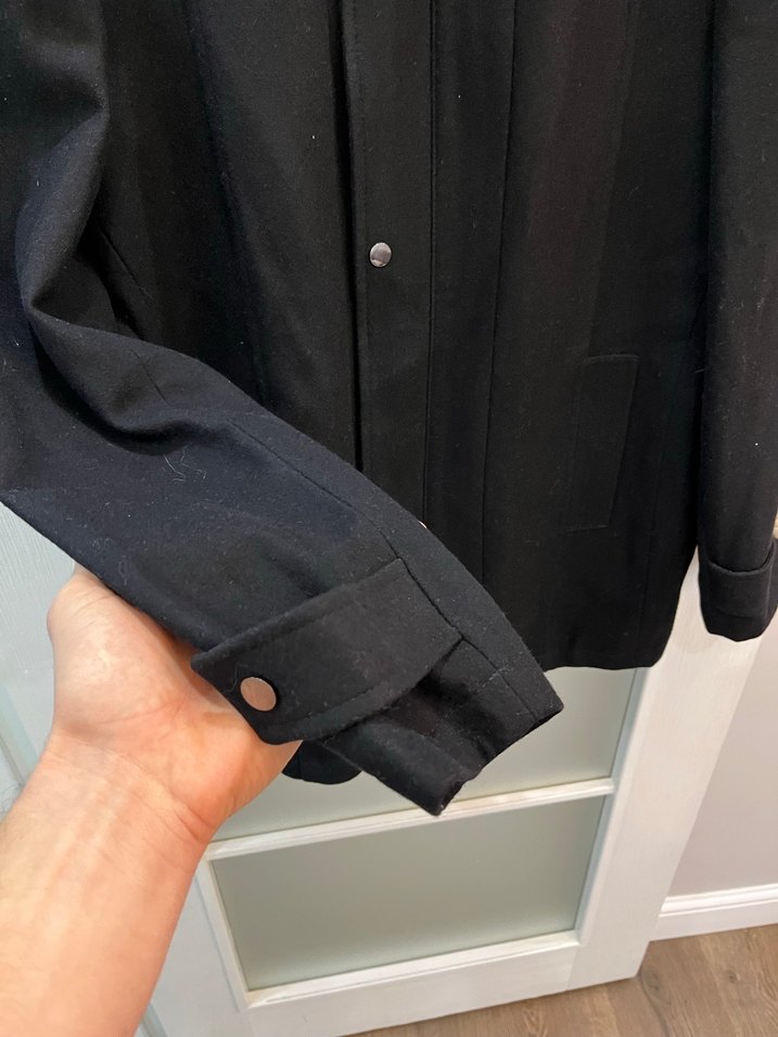 Düğmeli Siyah Midi Erkek Kaban - Görsel 2