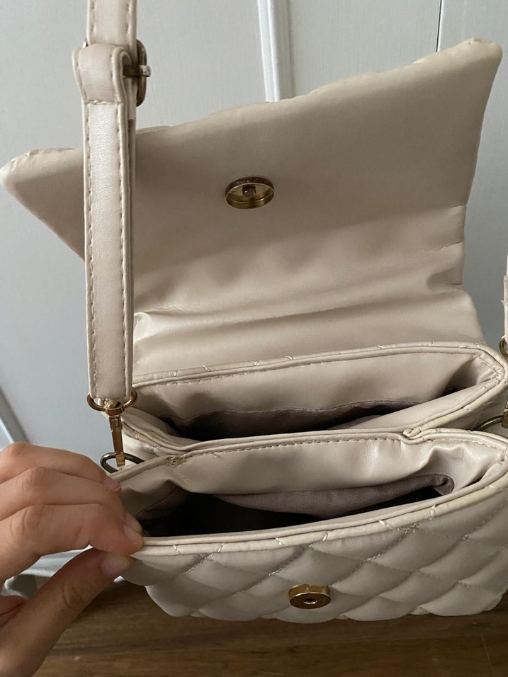 Bej Deri Kadın Çanta - Görsel 3