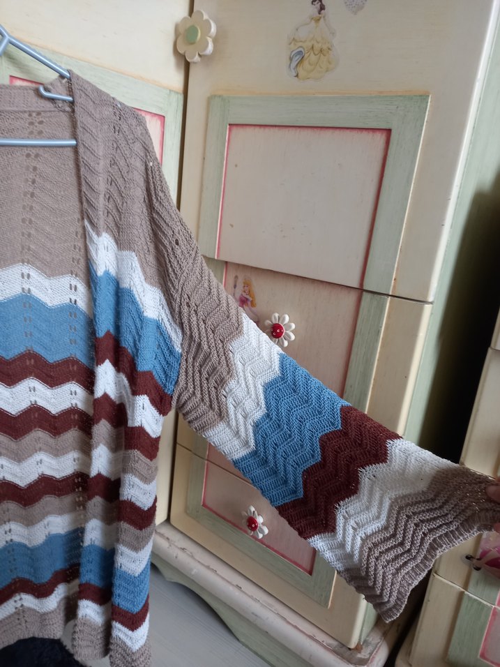 Bohem Çok Renkli Triko Hırka - Görsel 2