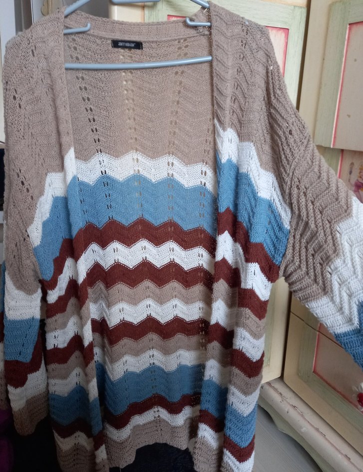 Bohem Çok Renkli Triko Hırka - Görsel 3