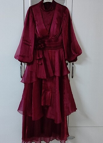 40 Beden bordo Renk Abiye