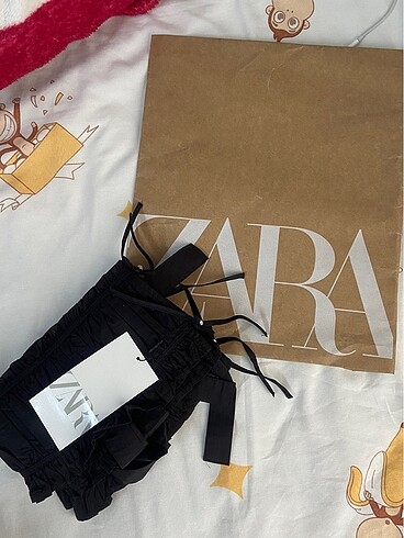 xs Beden siyah Renk zara taşlı fiyonk detaylı poplin bluz