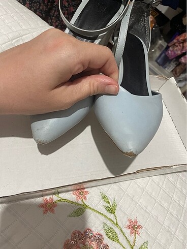36 Beden mavi Renk Bebe mavisi topuklu ayakkabı