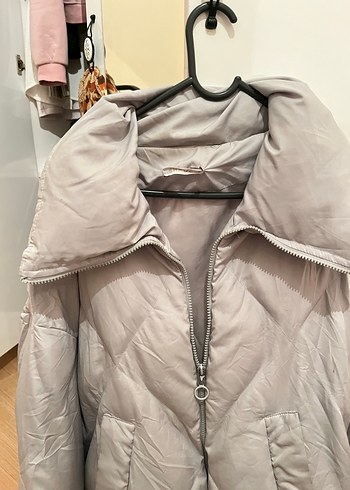 Gri Kadın Midi Kışlık mont - Görsel 5