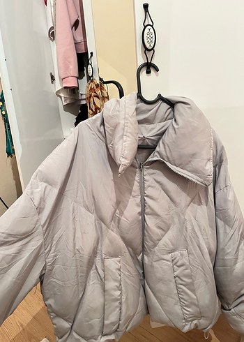 Gri Kadın Midi Kışlık mont - Görsel 3