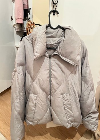Gri Kadın Midi Kışlık mont - Görsel 2