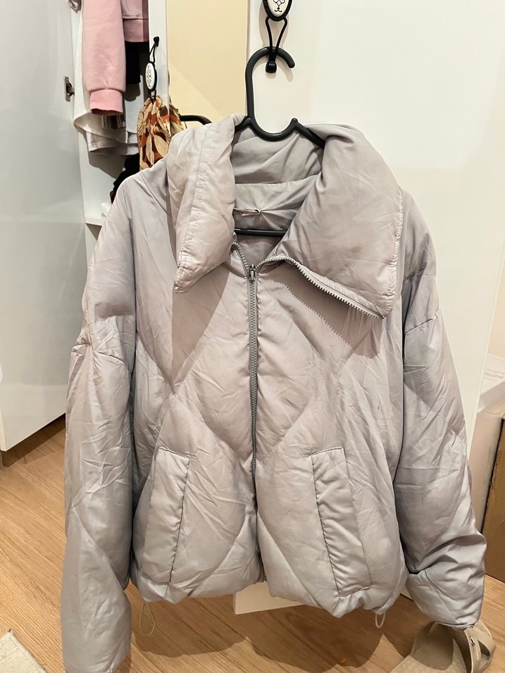 Gri Kadın Midi Kışlık mont - Görsel 2