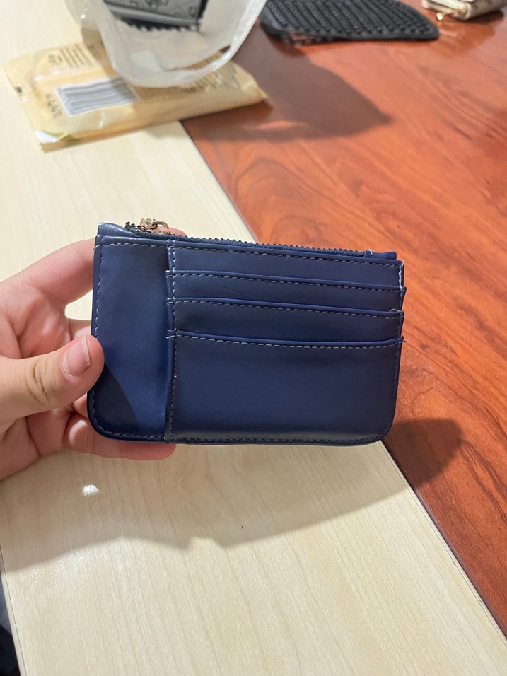 Lacivert Fermuarlı Deri Kadın Cüzdanı - Görsel 2