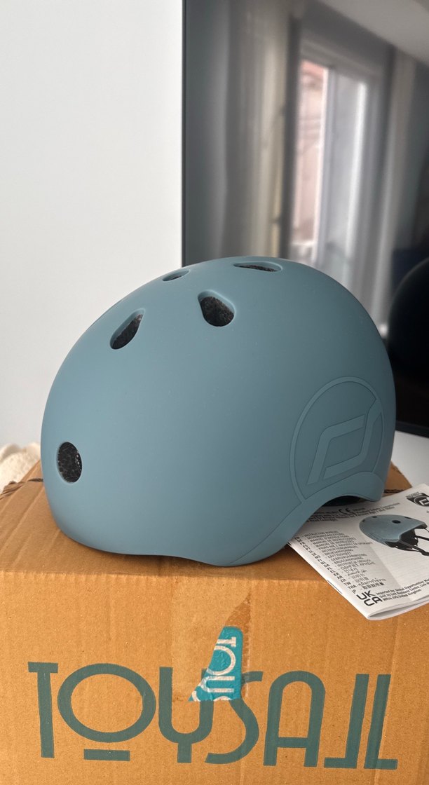 Scoot and Ride markası Mavi Biker Stil Plastik Motosiklet Kaskı - Görsel 2