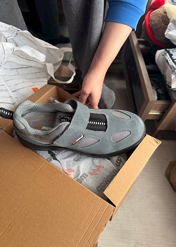 Mekap Gri Erkek Outdoor Ayakkabı Velcro Bantlı - Görsel 3