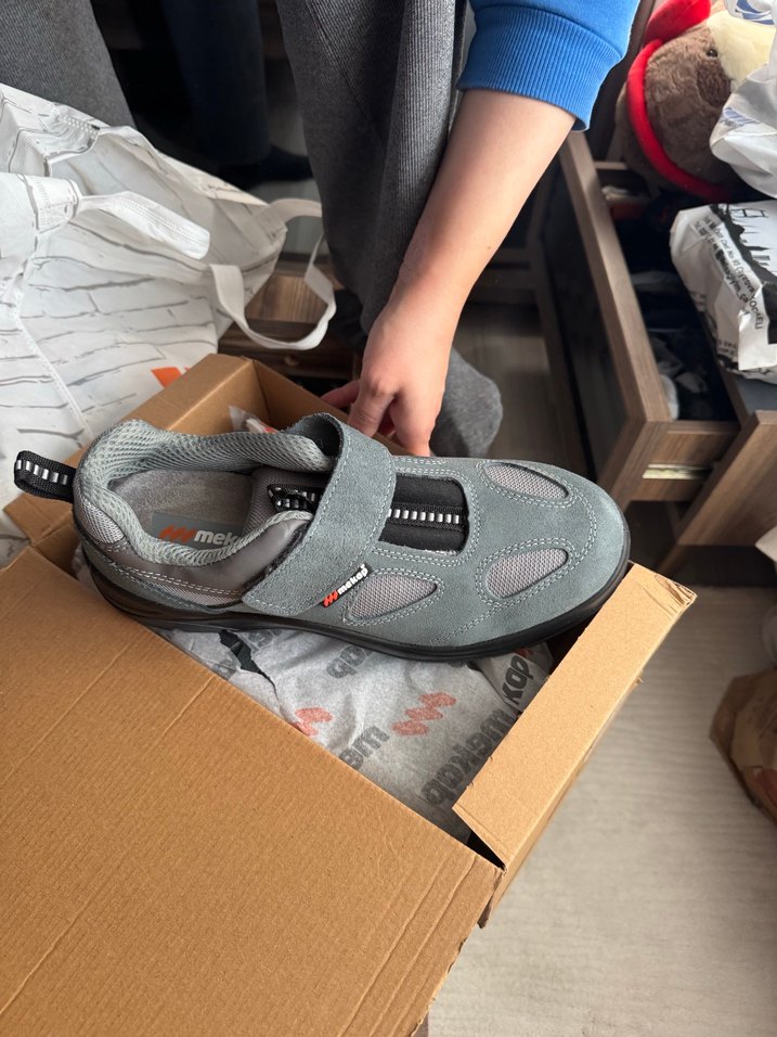 Mekap Gri Erkek Outdoor Ayakkabı Velcro Bantlı - Görsel 3