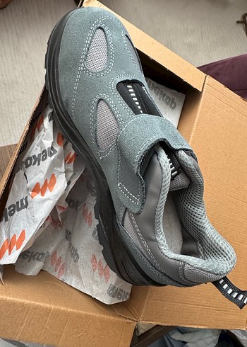 Mekap Gri Erkek Spor Terlik Velcro Bantlı - Görsel 3