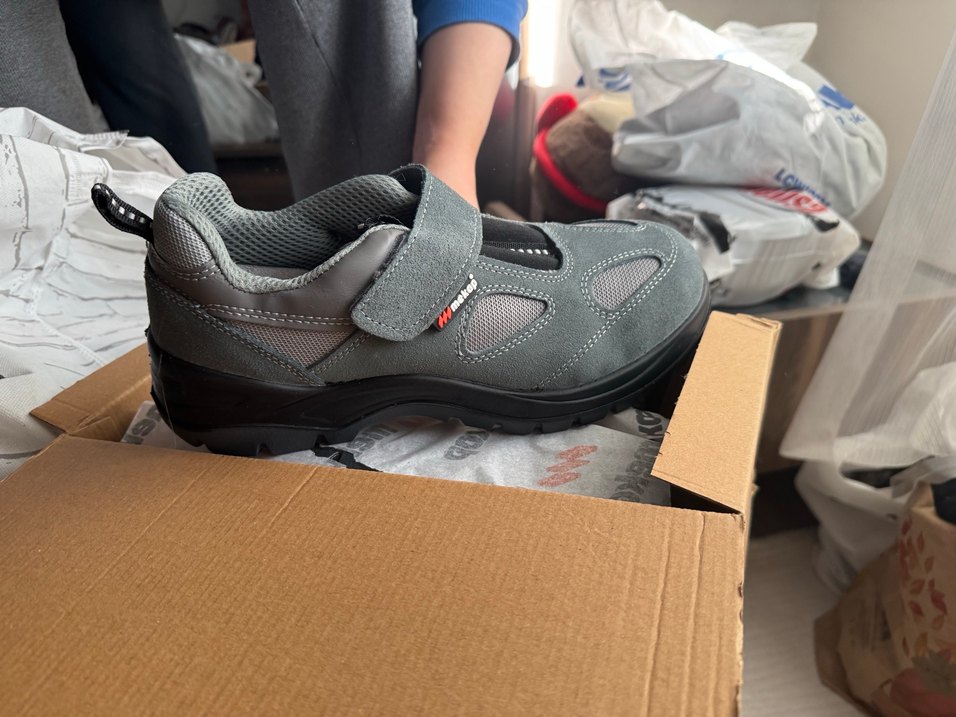 Mekap Gri Erkek Spor Terlik Velcro Bantlı - Görsel 2