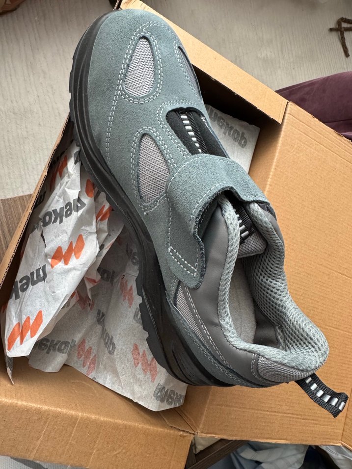 Mekap Gri Erkek Spor Terlik Velcro Bantlı - Görsel 3