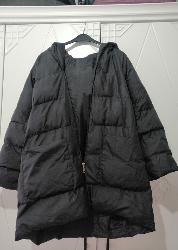 Oversize kapüşonlu mont - Görsel 4